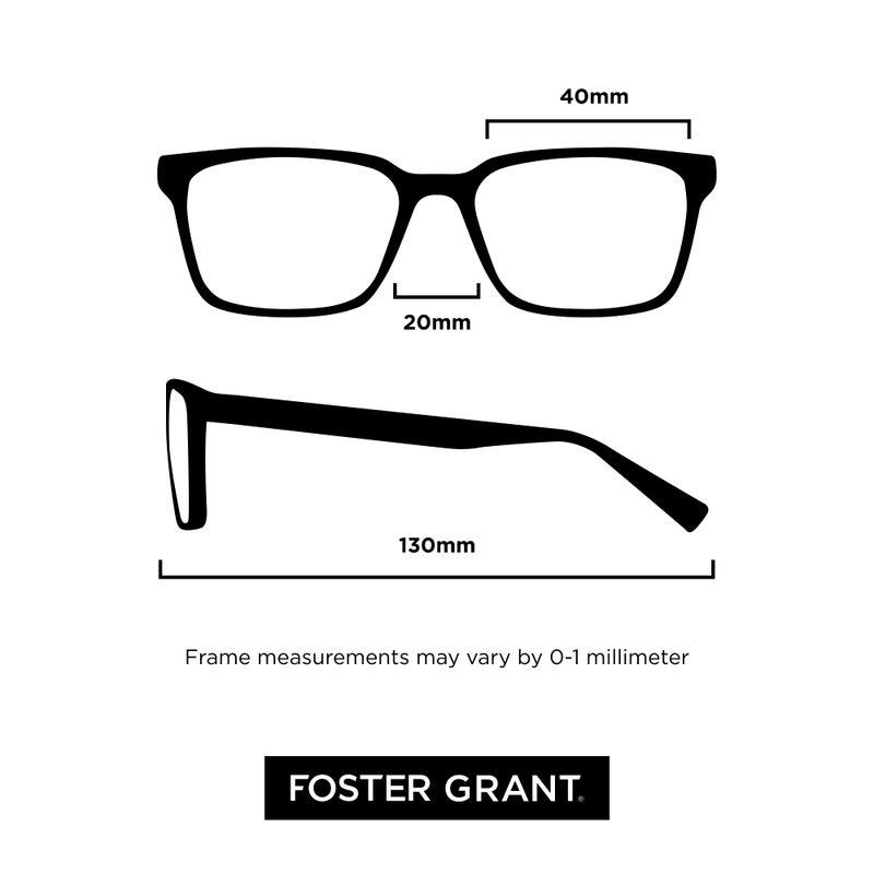 Foster Grant Women's Gideon Rectangular Reading Glasses, Magenta/Transparent, 64 mm, +2.50 - Image 5